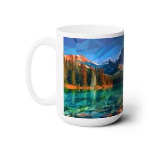 WILLBRITE Large Collectible Coffee Mug with Rocky Mountain National Park Design, 15oz