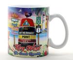 World By Shotglass Key West Florida Scene Full Wrap Mug Souvenir Collectible Large Coffee Mug (4" H x 3.75" D) 18oz