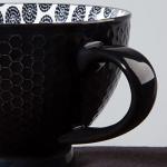 Now Designs 14 oz Textured Latte Mug, Black