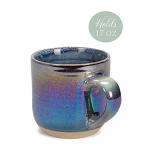 Elanze Designs Glossy Reactive Glaze Large 17 Fluid Ounce Everyday Kitchen Food Grade Ceramic Stoneware Coffee Mug Cup with Comfort Curved Handles, Set of 4, Purple Rainbow