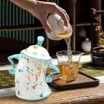 TONGBEISHU Canister With Attitude, Ceramics Creative Forked Waist Jars with Lids, Unique Cafe Canister Mug, Retro Spotted Resin Food Cans Kitchen Storage Jars, for Coffee Tea Sugar Spices (B)