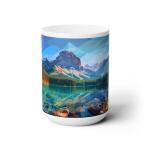 WILLBRITE Large Collectible Coffee Mug with Rocky Mountain National Park Design, 15oz