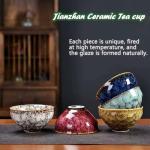 SISUJA 1Set chinese tea cup, 2025 ceramic Tea Cup with Designed Gift Box, Chinese Tea Cups, Tea Cup Set Gifts for Expressing Thoughts, Tenmokus Tea Cup, Japanese Tea Cups,chinese tea set(5PCS)
