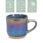 Elanze Designs Glossy Reactive Glaze Large 17 Fluid Ounce Everyday Kitchen Food Grade Ceramic Stoneware Coffee Mug Cup with Comfort Curved Handles, Set of 4, Purple Rainbow