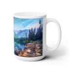 WILLBRITE Large Collectible Coffee Mug with Rocky Mountain National Park Design, 15oz
