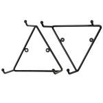 MyGift Matte Black Metal Triangular Coffee Mug Holder Wall Mount Display Rack Mug Organizer with 3 Hooks, Set of 4