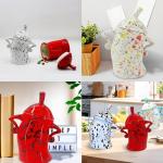 TONGBEISHU Canister With Attitude, Ceramics Creative Forked Waist Jars with Lids, Unique Cafe Canister Mug, Retro Spotted Resin Food Cans Kitchen Storage Jars, for Coffee Tea Sugar Spices (B)