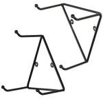 MyGift Matte Black Metal Triangular Coffee Mug Holder Wall Mount Display Rack Mug Organizer with 3 Hooks, Set of 4