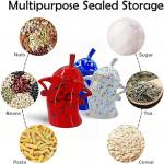 TONGBEISHU Canister With Attitude, Ceramics Creative Forked Waist Jars with Lids, Unique Cafe Canister Mug, Retro Spotted Resin Food Cans Kitchen Storage Jars, for Coffee Tea Sugar Spices (B)