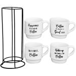 Set of 4 Sentiment Stackable Mugs with Stand
