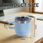 ZREGGUR 10 oz Stackable Mug, Stainless Steel cup with handle, Vacuum Insulated Espresso/Coffee Mug, shot Glass Set for 2-Piece Set for Coffee, Spirits, Wine, Tea- Key Lime