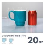 Hartorfic Coffee Mugs Set of 4 – 20 oz Porcelain Ceramic Mugs with Handle, Stackable Non-Toxic & Lead Free, Microwaveable Latte Cups for Kitchen, Tea & Cappuccino