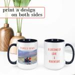 Personalized Black 15oz Ceramic Coffee Mug with Custom Photo, Text, Logo or Design, DYE, Taza para Cafe Personalizadas con Fotos, Mother's Day Gift, Great Gifts for Men, Women, Picture