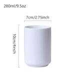 RabyLeo Japanese simple black and white style, handleless ceramic mug, tea cup, toothbrush holder, coffee cups (White)