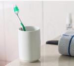 RabyLeo Japanese simple black and white style, handleless ceramic mug, tea cup, toothbrush holder, coffee cups (White)