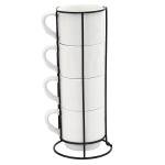 Set of 4 Sentiment Stackable Mugs with Stand