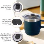 ZREGGUR 10 oz Stackable Mug, Stainless Steel cup with handle, Vacuum Insulated Espresso/Coffee Mug, shot Glass Set for 2-Piece Set for Coffee, Spirits, Wine, Tea- Key Lime