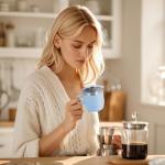 ZREGGUR 10 oz Stackable Mug, Stainless Steel cup with handle, Vacuum Insulated Espresso/Coffee Mug, shot Glass Set for 2-Piece Set for Coffee, Spirits, Wine, Tea- Key Lime