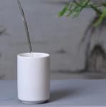 RabyLeo Japanese simple black and white style, handleless ceramic mug, tea cup, toothbrush holder, coffee cups (White)