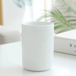 RabyLeo Japanese simple black and white style, handleless ceramic mug, tea cup, toothbrush holder, coffee cups (White)