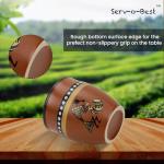 Handmade Ceramic Tea Cups Set – 6 Desi Kulhad Chai/Coffee Cups (5 oz Capacity), Lead-Free, Dishwasher & Microwave Safe, Glazed, Glossy finish Clay Tea Cups/kulhar/kullar - Brown Color