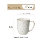 MALACASA LYDIA Coffee Mugs, 16 OZ Ceramic Mugs Set of 4 with Handle, Embossment Cups for Latte, Hot Tea, Cappuccino, Mocha, Cocoa, Dishwasher & Microwave Safe Gift Set, White