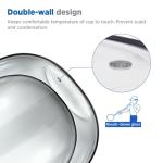 glastal Tea Infuser Mug 14.5oz Glass Tea Cup with Removable Stainless Steel Infuser and Lid, Double-walled Black Glass Tea Cup Teacup for Loose Leaf Tea, Birthday for Parents Dad Mum Friends Office