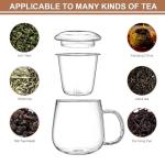 Dinana Large Tea Cup/Mug with Infuser and Lid, Borosilicate Glass Mugs for Loose Leaf Tea, Great Loose Tea-leaf Brewing System, 500ml (17oz)