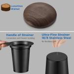 glastal Tea Infuser Mug 14.5oz Glass Tea Cup with Removable Stainless Steel Infuser and Lid, Double-walled Black Glass Tea Cup Teacup for Loose Leaf Tea, Birthday for Parents Dad Mum Friends Office