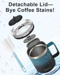RAYMYLO Insulated Coffee Mug 12 oz, Double Wall Stainless Steel Coffee Mug with Lids, Leak-Proof & Detachable Slider Lid for Thorough Clean, Keeps Coffee Cold for 9 Hrs, Suitable for Camp Home Office