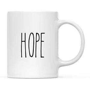 Andaz Press Simple Rustic Farmhouse Kitchen Decor 11oz. Ceramic Coffee Tea Mug, Hope, 1-Pack, Includes Gift Box, Minimalist Birthday Christmas Gift Ideas Hope Mug