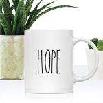 Andaz Press Simple Rustic Farmhouse Kitchen Decor 11oz. Ceramic Coffee Tea Mug, Hope, 1-Pack, Includes Gift Box, Minimalist Birthday Christmas Gift Ideas Hope Mug