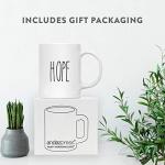 Andaz Press Simple Rustic Farmhouse Kitchen Decor 11oz. Ceramic Coffee Tea Mug, Hope, 1-Pack, Includes Gift Box, Minimalist Birthday Christmas Gift Ideas Hope Mug
