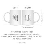 Andaz Press Simple Rustic Farmhouse Kitchen Decor 11oz. Ceramic Coffee Tea Mug, Hope, 1-Pack, Includes Gift Box, Minimalist Birthday Christmas Gift Ideas Hope Mug