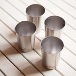 Stainless Steel Cups 10 oz Tumbler (4 Pack) - Premium Metal Drinking Glasses | Stackable Durable Cup (10 oz)
