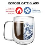 Glass Coffee Mug, 8.5 oz Double Walled Insulated Cup Heat-resistant for Tea Coffee Latte Cappuccino Espresso Iced Tea Dishwasher & Microwave Safe, Set of 1 (Round)