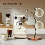 amusediy Sturdy Countertop Mug Tree with Solid Wood Base, Delicate Cast Iron Coffee Mugs Holder, Countertop Coffee Cup Holder for Large Cups, Minimalist Mug & Tea Cup Storage Rack (Set of 1)