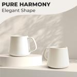 MIAMIO - Coffee Mugs Set of 4 / Large Ceramic Coffee Cups (14 oz) - Mug for Cappuccino, Tea, Espresso - Microwave and Dishwasher Safe - Luxe Collection (White Series)