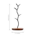 amusediy Sturdy Countertop Mug Tree with Solid Wood Base, Delicate Cast Iron Coffee Mugs Holder, Countertop Coffee Cup Holder for Large Cups, Minimalist Mug & Tea Cup Storage Rack (Set of 1)