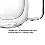 Glass Coffee Mug, 8.5 oz Double Walled Insulated Cup Heat-resistant for Tea Coffee Latte Cappuccino Espresso Iced Tea Dishwasher & Microwave Safe, Set of 1 (Round)