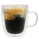 Mr. Coffee Retro Machiatto Large 16 Ounce Insulated Double Wall Glass Coffee & Tea Cups, Set of 2