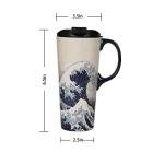 Topadorn Ceramic Travel Mug Porcelain Coffee Cup with Spill-proof Lid and Box, 17 Oz.