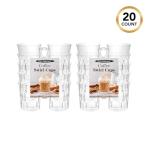 Party Essentials Hard Plastic 8 oz. Swirled Coffee/Tea/ Party Cups With Handle, Clear, 20 Count (N810-2)