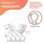 Party Essentials Hard Plastic 8 oz. Swirled Coffee/Tea/ Party Cups With Handle, Clear, 20 Count (N810-2)