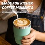 Cafezi 8 oz Espresso/Coffee Cup with Magnetic Lid, Ceramic-Lined 18/8 Stainless Steel, Double-Wall Vacuum Insulated, Stackable, Dishwasher Safe, Mini Tumbler for On-the-Go (Navy, 2 Pack)