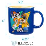 Silver Buffalo Disney A Goofy Movie Retro Featuring Roxanne, Max Goof, and Bobby Zimmeruski Ceramic Camper Mug, 20 Ounces