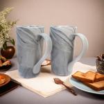 NBABSR 20 OZ Large Coffee Mugs, Grey Marble Ceramic Tall Beer Cups with Handle Set of 2 600 ml Oversized Porcelain Bulk Big Tea Cup for Men Women Gifts Mom and Dad