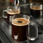 DRASTAR Glass Coffee Cups, 20 oz Large Coffee Mugs, Flat Bottomed Cups with Acacia Wood Lid, Glass Tea Cup with Handle, ClearTea Cup Set of 2