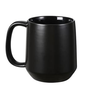 Miicol Ceramic Coffee Mug, 16 oz Large Coffee Cup, Tea Mug with Handle, Flat Bottom Mug for Men, Women, Office, Microwave and Dishwasher Safe, Multi-Color, Black