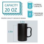NBABSR 20 oz Large Ceramic Coffee Mugs,Tall Beer Cups with Big M Handle,600ml Oversized Bulk Porcelain Latte Cappuccino Espresso XL Cup Set of 2 for Men and Women Gifts Black